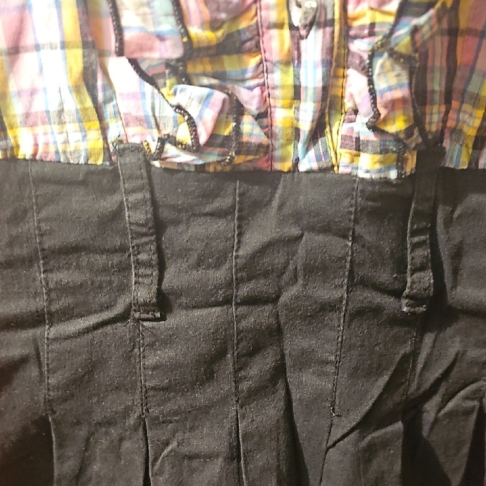 Chillpop Girld Plaid Ruffle Top with Black Flowy Skirt Bottom Size 10/12 - Picture 6 of 9